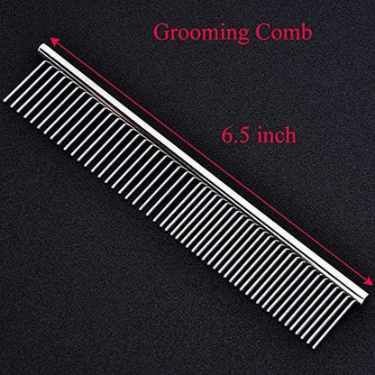 7 Inch Dog Grooming Kit Pet Cat Grooming Scissors Tool round Tips Professional Stainless Steel Curved Straight Thinning Shears Clippers (7 Inch, Blue)