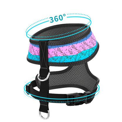 Dog Cat Harness for Pug Small Medium Dogs Pet Adjustable Vest Walking Lead Leash for Puppy Collar Cat Pet Dog Chest Strap Leash